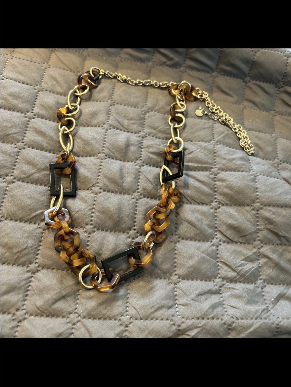 Talbots Gold and Tortoiseshell Link Necklace - Women Jewelry